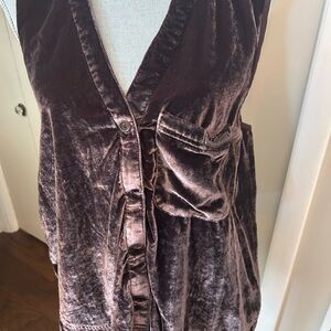 We The Free Velvet Top in Deep Brown